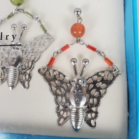 2/$25 Pier 1 Imports Candle Jewelry  Silver Metal Butterflies Set of 6 - Picture 4 of 14